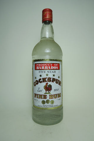 Hanscell Inniss Cockspur 5* Fine White Barbados Rum - 1970s (43%, 100cl)