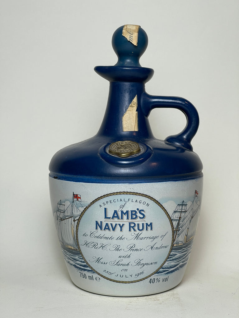 Lamb's Navy Rum - HRH Prince Andrew & Sarah Ferguson Marriage Commemorative Flagon - 1986 (40%, 75cl)