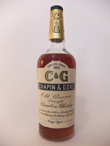Chapin & Gore 6YO Old Reserve Straight Bourbon Whiskey - Distilled 1959 / Bottled 1965 (43%, 75.7cl)