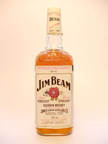 Jim Beam 4YO White Label Kentucky Straight Bourbon Whiskey - Bottled 1980 (40%, 70cl)
