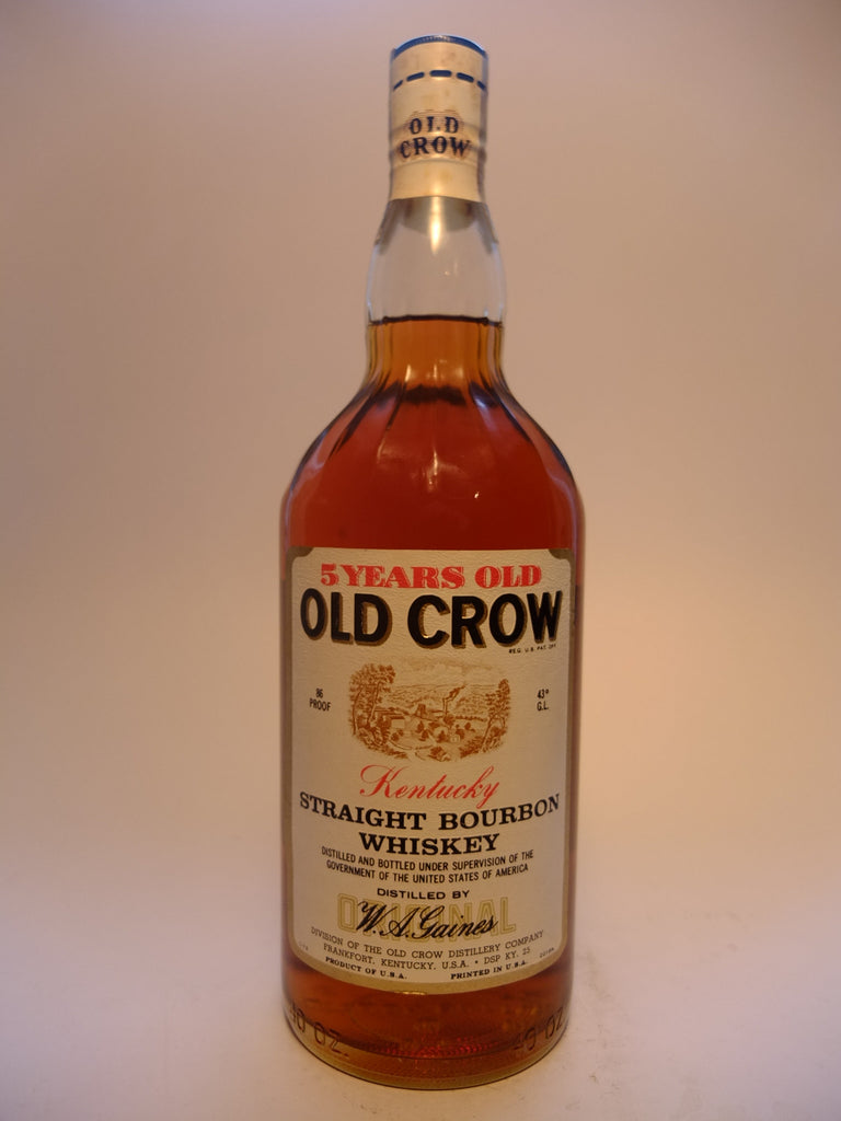 Old Crow 5YO Kentucky Straight Bourbon Whiskey - Distilled 1967, Bottled 1972 (43%, 113.6cl)