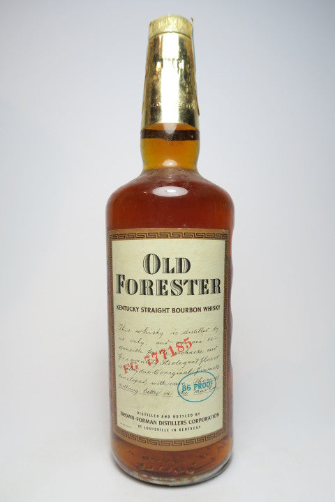 Old Forester Kentucky Straight Bourbon Whisky - 1960s (43%, 75.7cl)