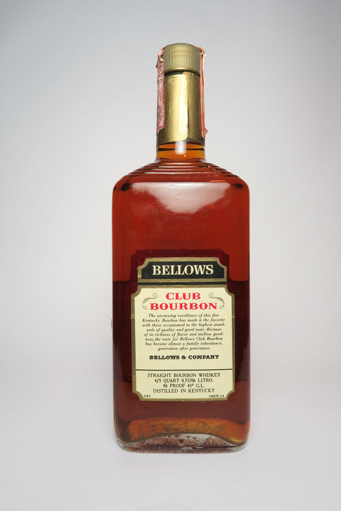 Bellow's Club 4YO Kentucky Straight Bourbon Whiskey - Distilled 1974 ...