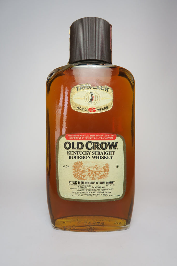 Old Crow 6YO Kentucky Straight Bourbon Whiskey Traveller Bottle - Distilled 1967 / Bottled 1973 (43%, 75cl)