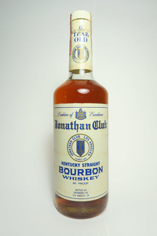 Jonathan Club 6YO Kentucky Straight Bourbon Whiskey Bottled by Sherwood Ltd. for Jonathan Club - 1960s (43%, 75cl)