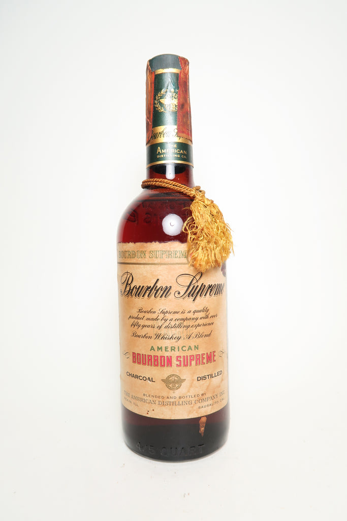The American Distilling Co's Bourbon Supreme Blended Bourbon Whiskey - Bottled 1965, (45%, 75.7cl)
