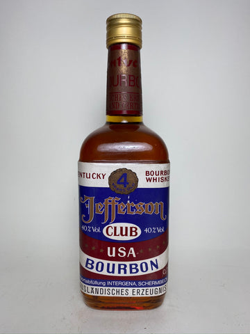 Jefferson Club 4YO Kentucky Straight Bourbon Whisky - 1970s (40%, 70cl)