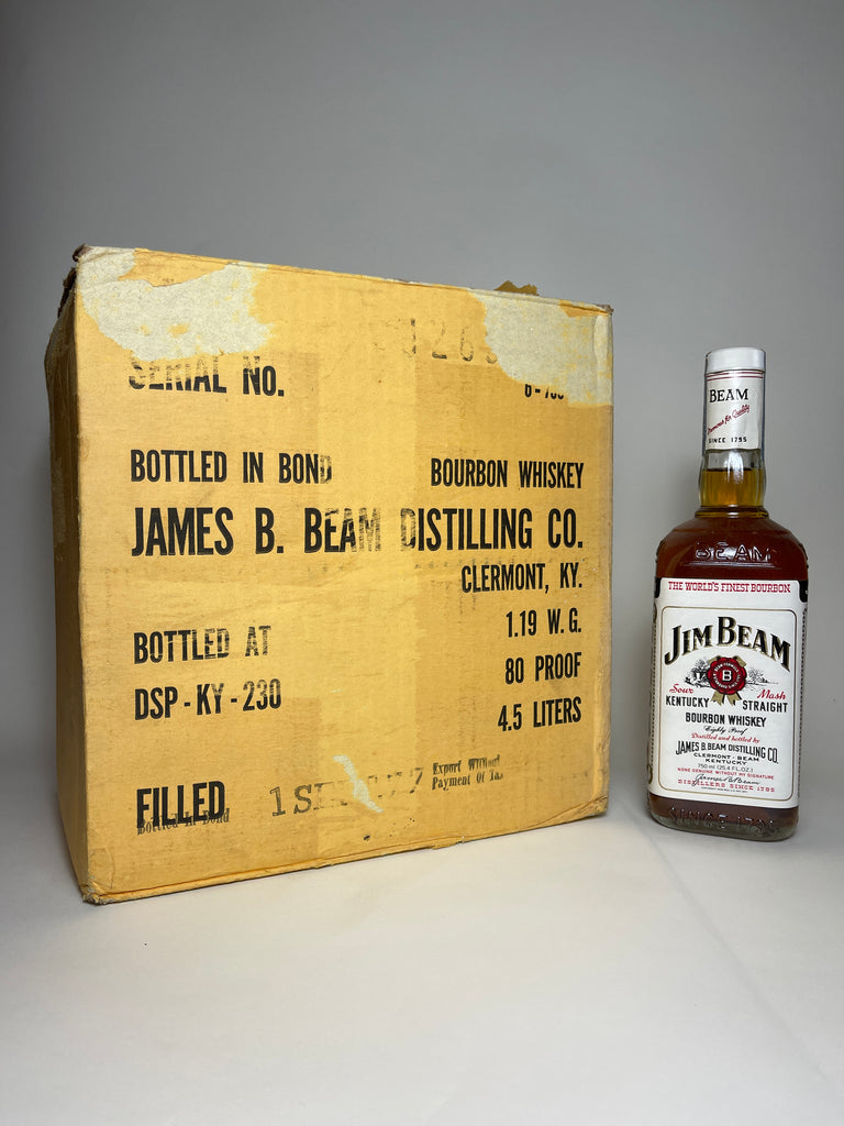 White Whiskey Straight Label Kentucky Beam Bottled 1977 – Bourbon Old Company Spirits Jim -