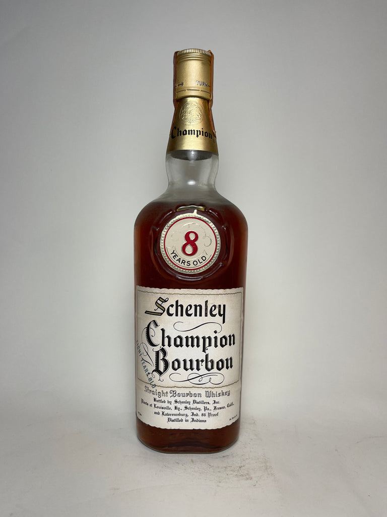 Schenley Champion 8YO Indiana Straight Bourbon Whiskey - Distilled 1962 / Bottled 1970 (43%, 75cl)