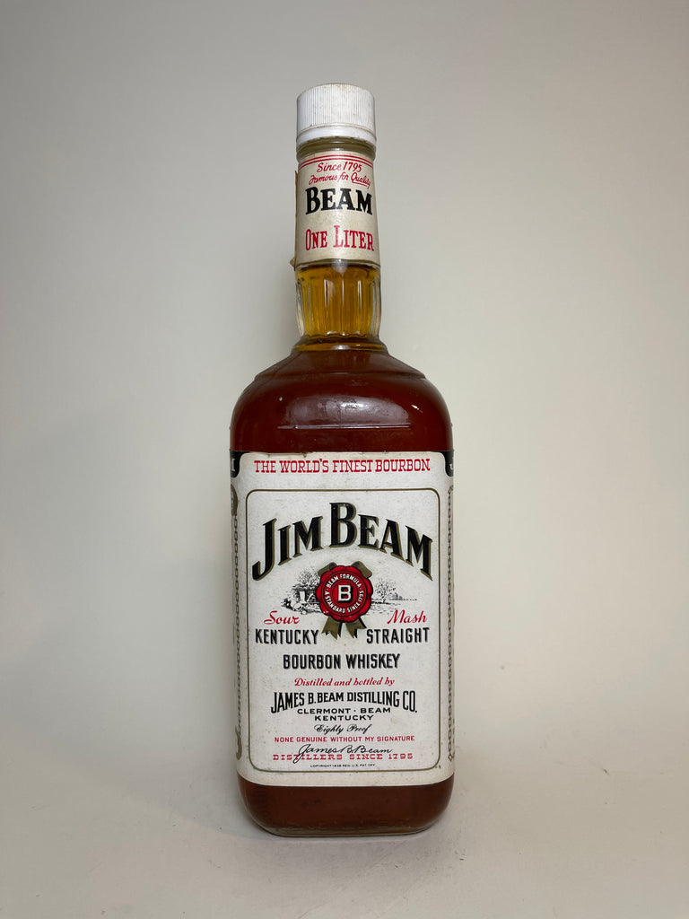 Whiskey Kentucky White Beam Bourbon Label – 1987 Bottled Jim Spirits Straight Old - Company
