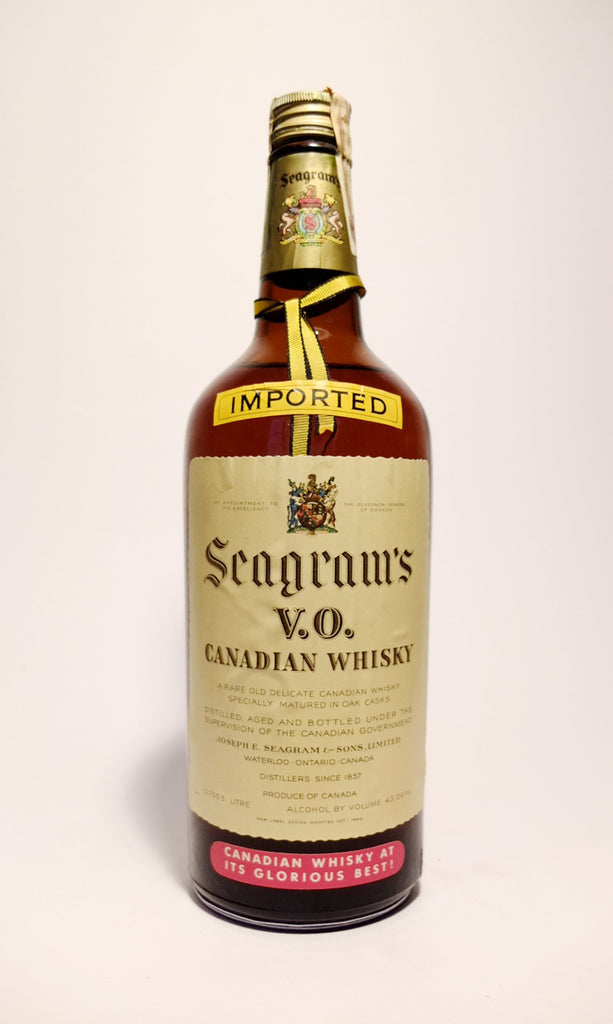 Seagram's V.O. Blended Canadian Whisky - 1947-1949 (43%, 75cl)