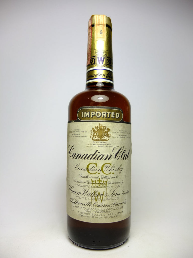 Canadian Club Blended Canadian Whisky - Distilled 1971 (40%, 75cl)