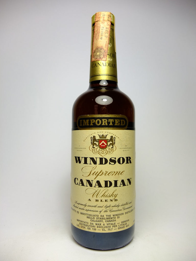 Windsor Supreme Blended Canadian Whisky - Distilled 1972 (43.4%, 75.7cl)