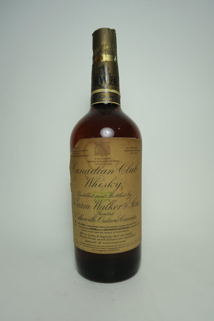 Canadian Club Blended Canadian Whisky - 1936-52 (ABV Not Stated, 75cl)