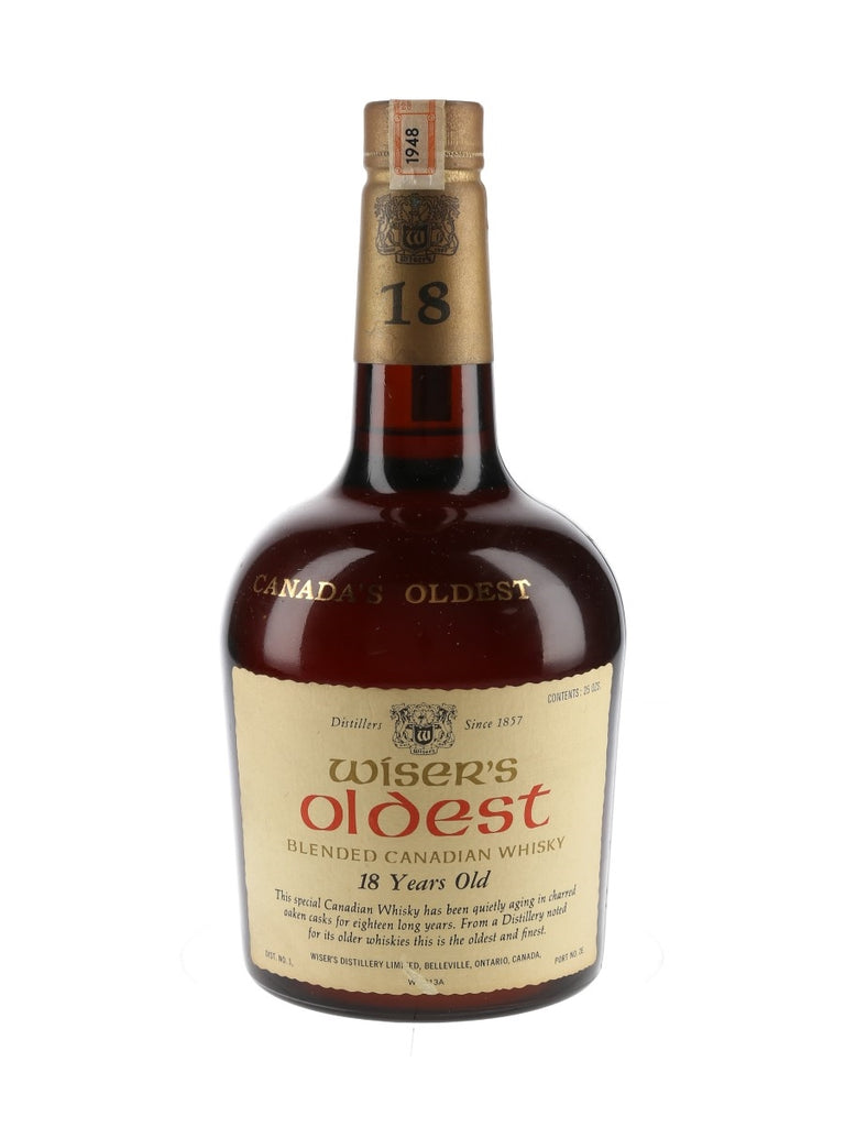 Wiser's 18YO Oldest Blended Canadian Whisky - Distilled 1948 / Bottled 1966 (ABV Not Stated, 74cl)