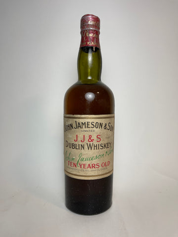John Jameson & Son 10YO Dublin Whiskey - Dated 1926 (Not Stated, 75cl)
