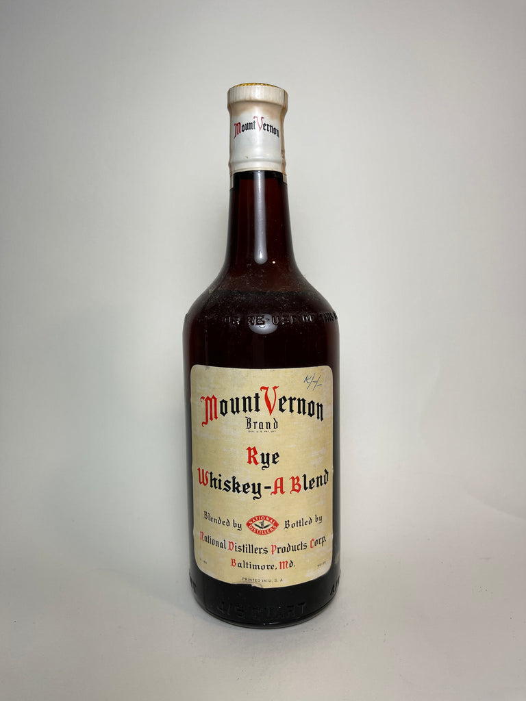 National Distillers' Mount Vernon Blended Maryland Rye Whiskey - late 1940s (43.4%, 75.7cl)