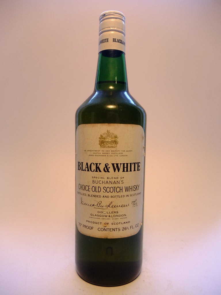James Buchanan’s Black & White Blended Scotch Whisky - 1970s (40%, 75cl	)