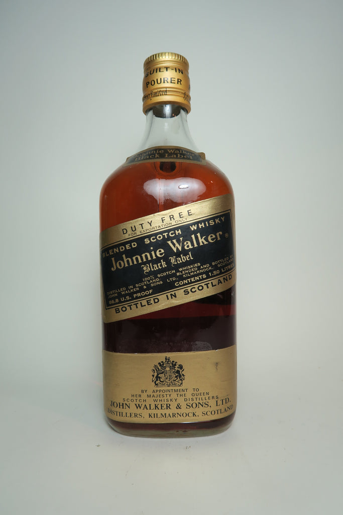 Johnnie Walker Black Label Blended Scotch Whisky - 1970s (43.4%, 150cl)