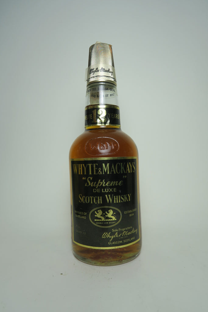 Whyte & Mackay 12YO Supreme De Luxe Scotch Whisky -1970s (43%, 75cl)