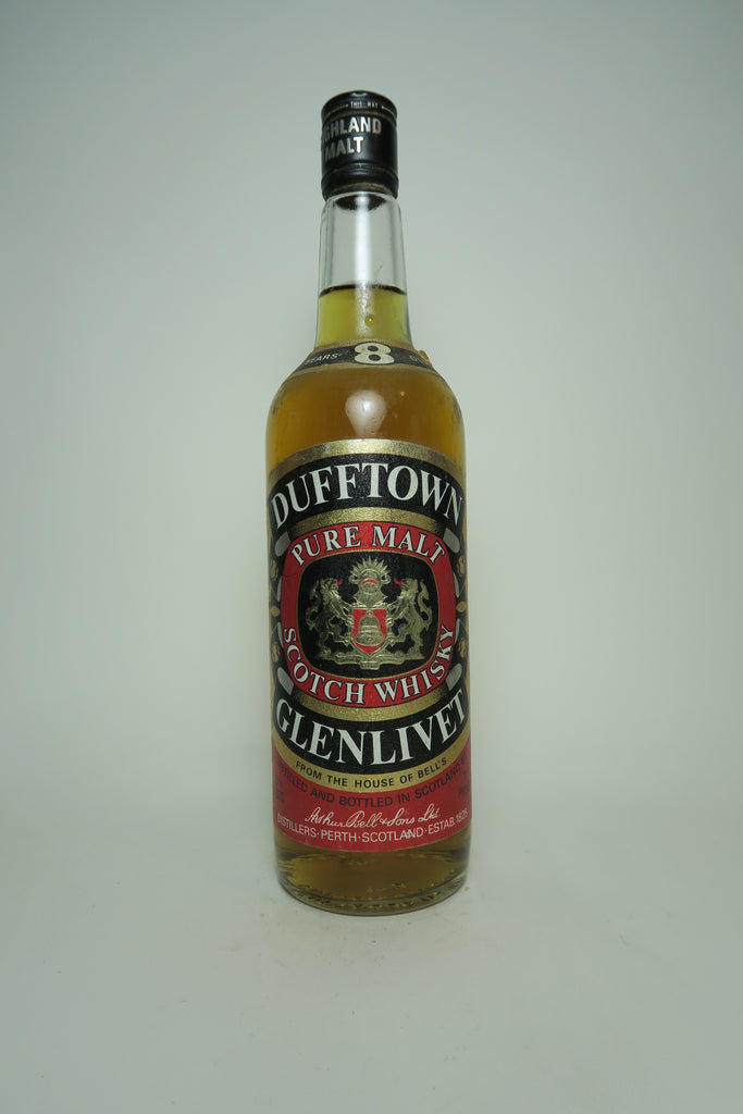 Arthur Bell's Dufftown Glenlivet 8YO Scotch Malt Whisky - 1970s (40%, 75cl)