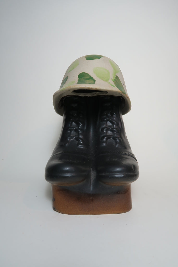 Portuguese Bottling of Blended Scotch Whisky in Stoneware Army Boots - 1980s (ABV Not Stated, 75cl)