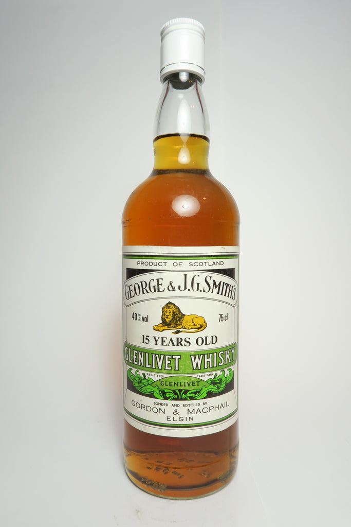 George & J.G. Smith's The Glenlivet 15YO Pure Malt Scotch Whisky -  1980s (40%, 75cl)