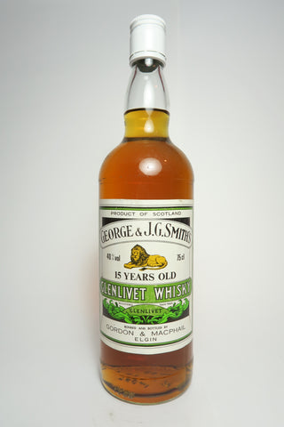 George & J.G. Smith's The Glenlivet 15YO Pure Malt Scotch Whisky -  1980s (40%, 75cl)