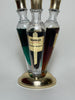P. Garnier Three Compartment Liqueur Bottle (Flacon Trio) (Crème de Menthe, Apricot Brandy, Cherry Brandy) 1960-70s (30%, 15cl)