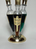 P. Garnier Three Compartment Liqueur Bottle (Flacon Trio) (Crème de Menthe, Apricot Brandy, Cherry Brandy) 1960-70s (30%, 15cl)