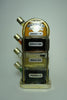 Garnier Liqueurs Flacon Quadrille Stacking Set  (Liqueur d'Or - Abricotine - Triple Sec - Prunelle), 1950s (Various ABV, c. 100cl)