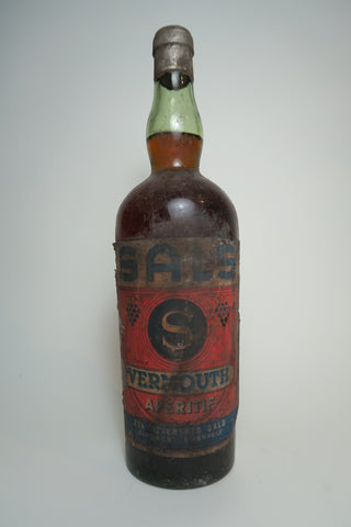 Sals Sweet White Vermouth Apéritif - 1930s (ABV Not Stated, 100cl)
