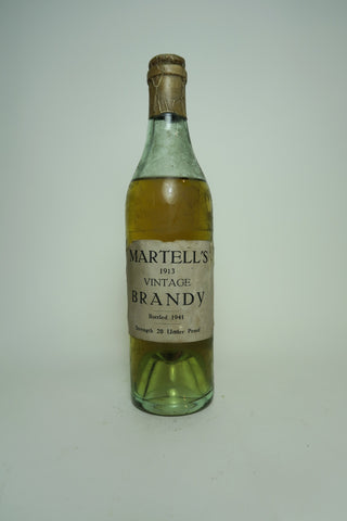 Martell's Vintage Brandy - Distilled 1913 / Bottled 1941 (ABV Not Stated, 35cl)