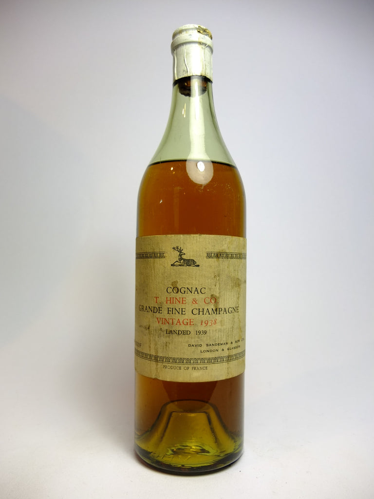Hine Grande Fine Champagne Cognac - 1938 Vintage, Landed 1939 (38%, 70cl?)