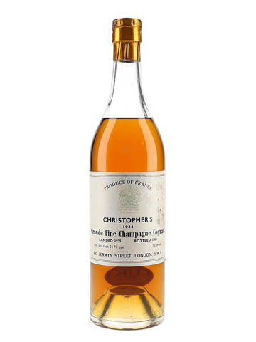 Christopher's Grand Fine Champagne Vintage Cognac - Vintage 1934 / Landed 1935 / Bottled 1963 (40%, 68cl)