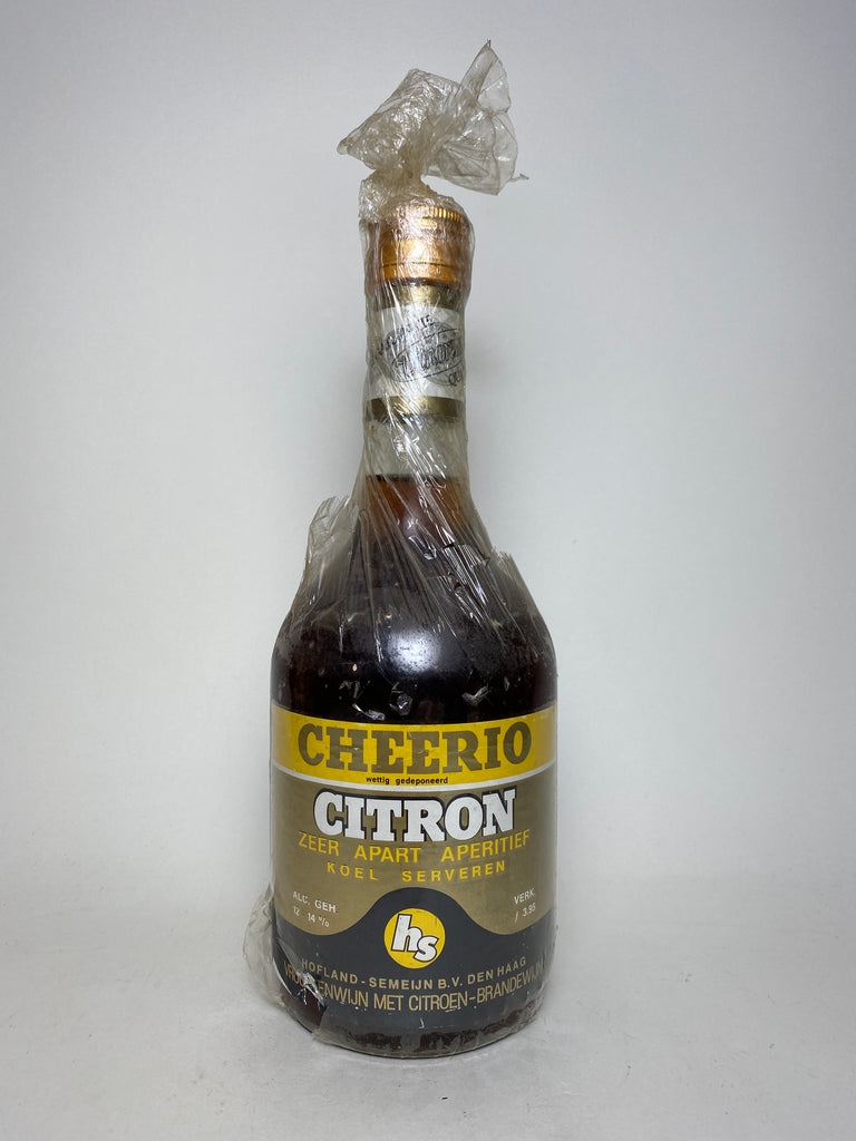 Hofland-Semeijn Cheerio Citron Very Special Aperitif (Fruit Wine with Lemon-Brandywine) - 1970s (12-14%, 75cl)
