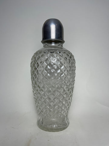 Moulded-Glass Cocktail Shaker with Metal Lid - Mid-20th-century (23cm, c. 70cl)