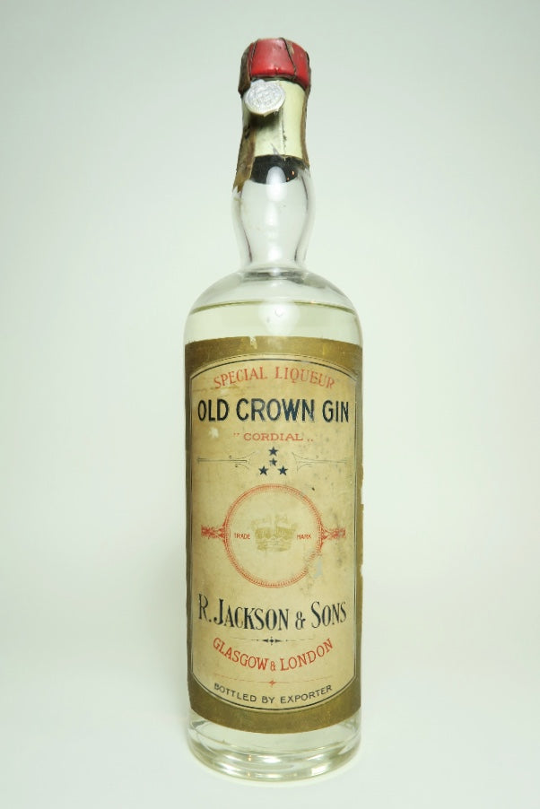 R. Jackson & Sons Old Crown Gin Special Liqueur Cordial - 1933-44 (ABV Not Stated, 75cl)