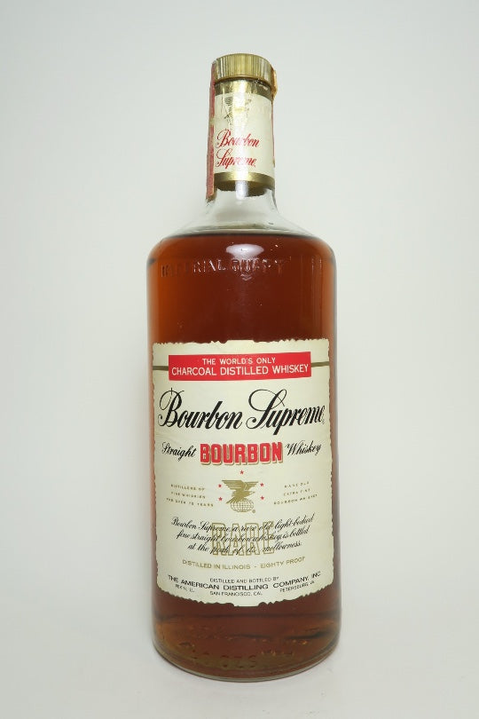American Distilling Co. Bourbon Supreme Straight Bourbon Whiskey - Bottled 1978 (40%, 113.6cl)