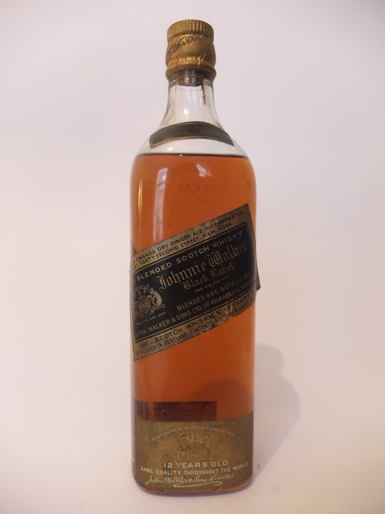 Johnnie Walker Black 12YO Blended Scotch Whisky - 1930s (43.4%, 75.7cl)