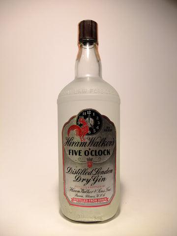 Hiram Walker's Five O'Clock Distilled London Dry Gin - 1940s (42.5%, 94.6cl)