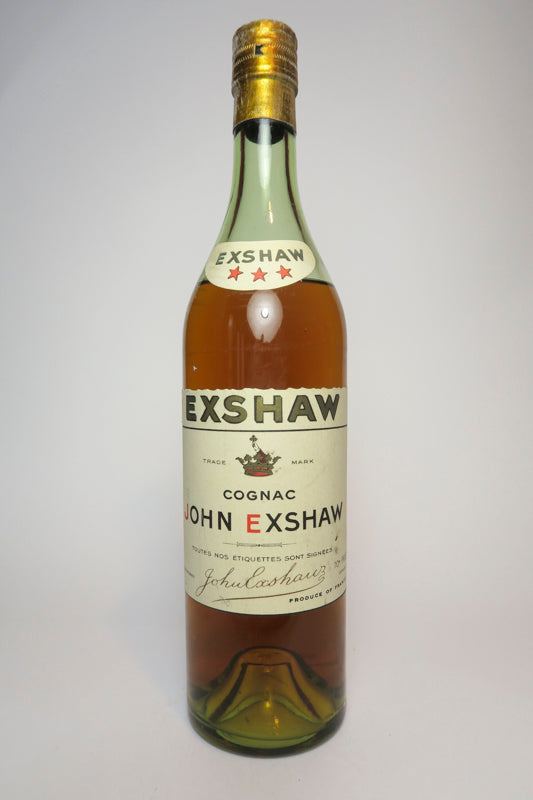 John Exshaw 3*/VS Cognac	- 1960s (40%, 70cl)