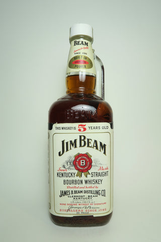 Jim Beam 5YO White Label Kentucky Straight Bourbon Whisky - Distilled 1974 / Bottled 1979 (43%, 175cl)