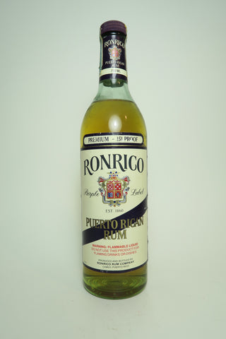 Ronrico Purple Label Premium Puerto Rican Rum - 1970s (75.5%, 75cl)