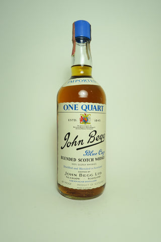John Begg Blue Cap Blended Scotch Whisky - 1970s (43%, 94.6cl)
