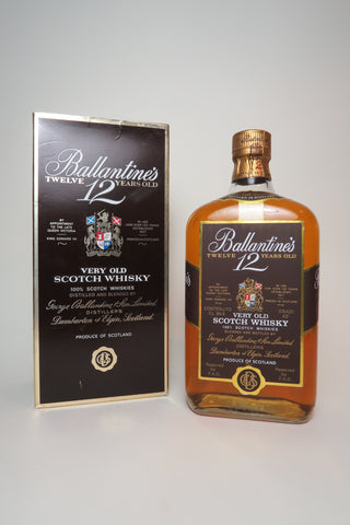 George Ballantine's 12YO Deluxe Blended Scotch Whisky - 1970s (43%,	94.5cl)