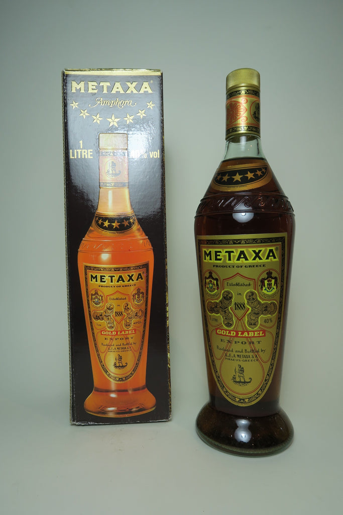 Metaxa 7* Gold Label Greek Brandy - 1980s (40%, 100cl)