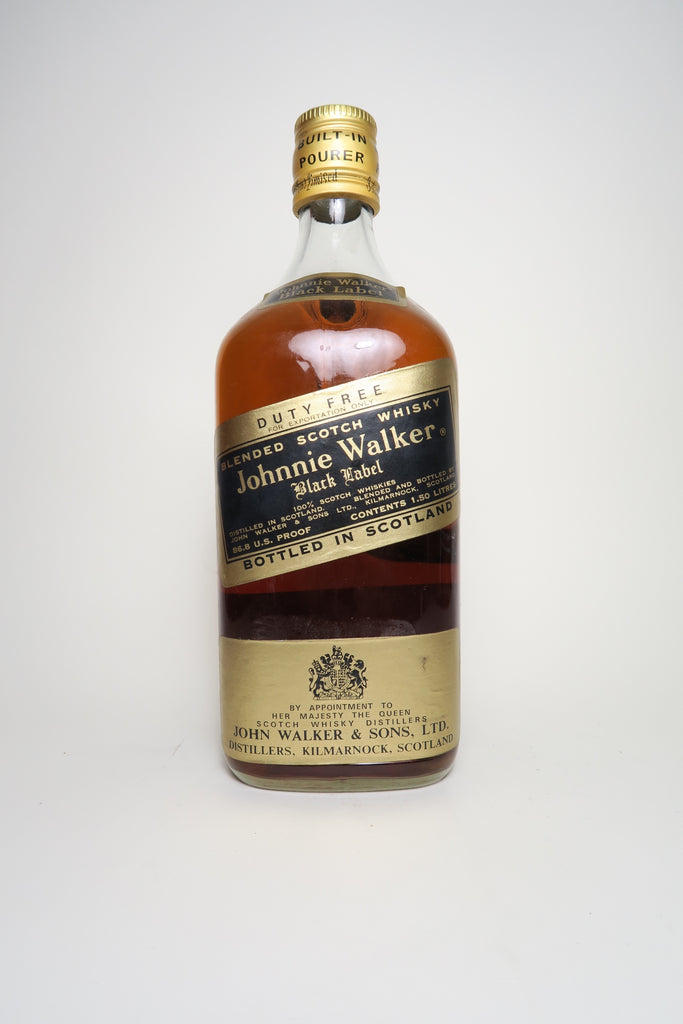 Johhnie Walker Black Label Blended Scotch Whisky - 1970s (43.4%, 150cl)