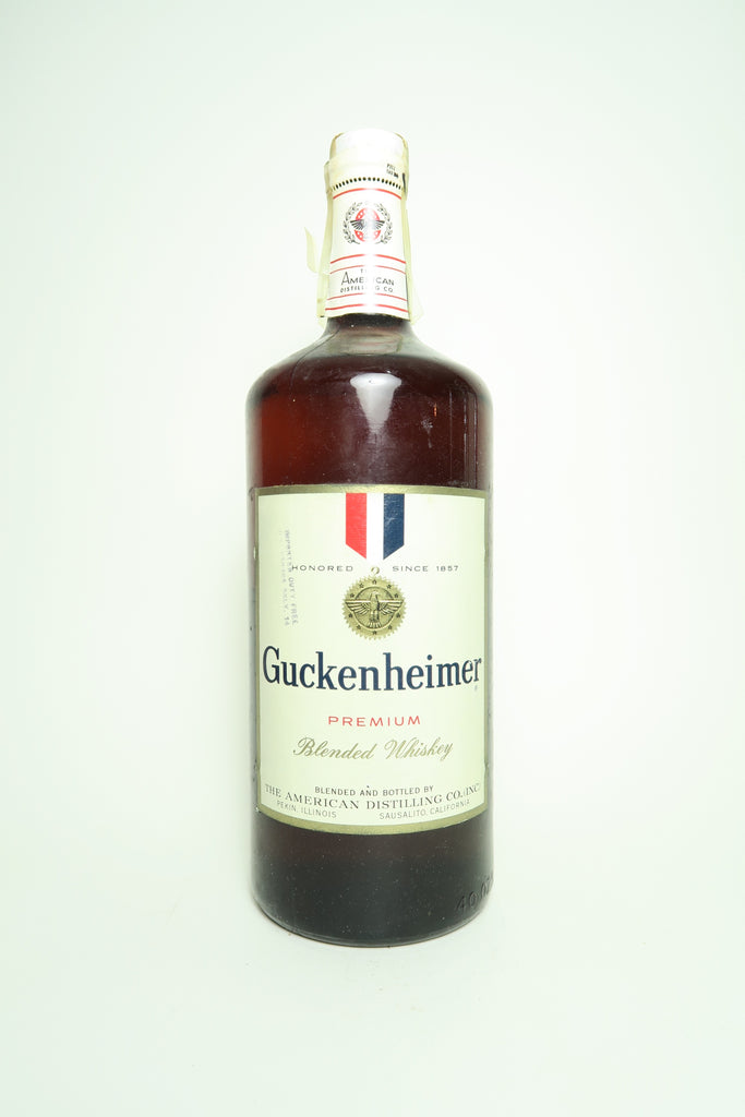 The American Distilling Co. Guckenheimer 5YO Premium Blended American Whiskey - 1970s (43%, 118.4cl)